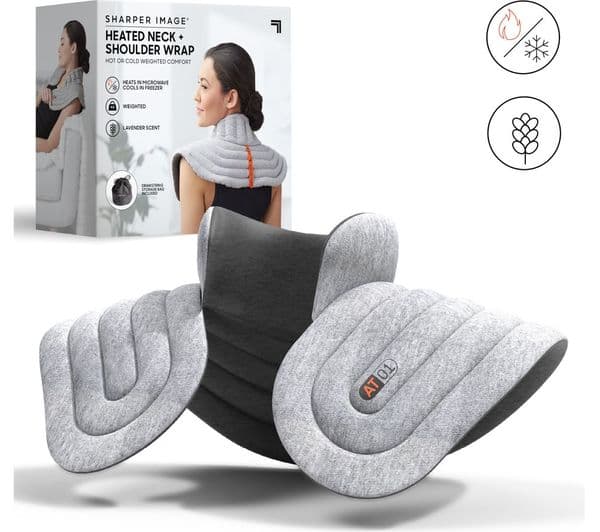 SHARPER IMAGE Neck & Shoulder Heated Wrap - Grey - Image 5