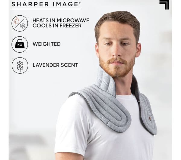 SHARPER IMAGE Neck & Shoulder Heated Wrap - Grey - Image 7