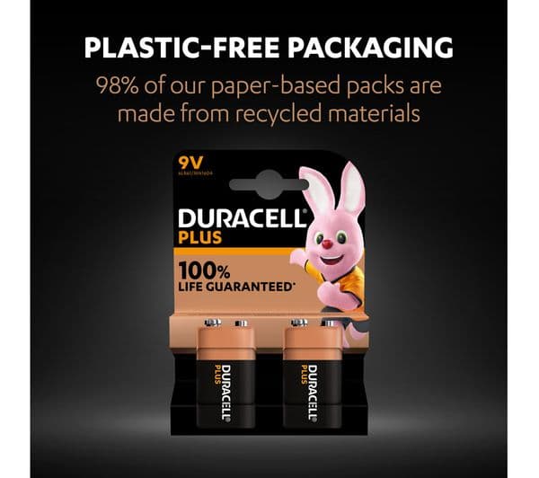 DURACELL Plus 9V Alkaline Battery - Pack of 2 - Image 7