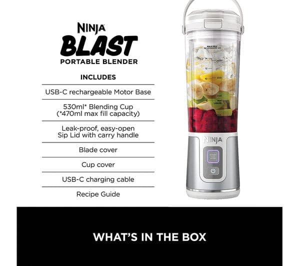 Ninja Blast BC151UKWH Cordless Blender - White - Image 10