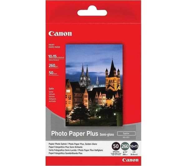 Canon Photo Paper Plus SG-201 - photo paper - semi-glossy satin - 50 sheet(s) - 101.6 x 152.4 mm - 260 g/m²