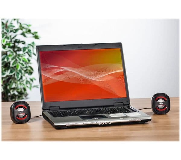 HAMA Sonic Mobil 183 Laptop Speakers - Black & Red - Image 3