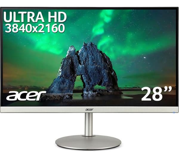 ACER CB282Ksmiiprx 4K Ultra HD 28” LED Monitor - Black & Silver - Image 1
