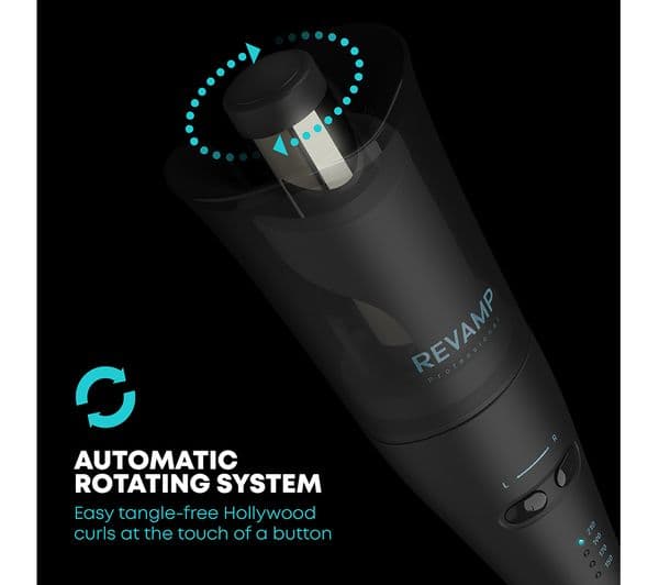 REVAMP Hollywood Curl Auto-Rotate Ceramic Curler - Black - Image 2