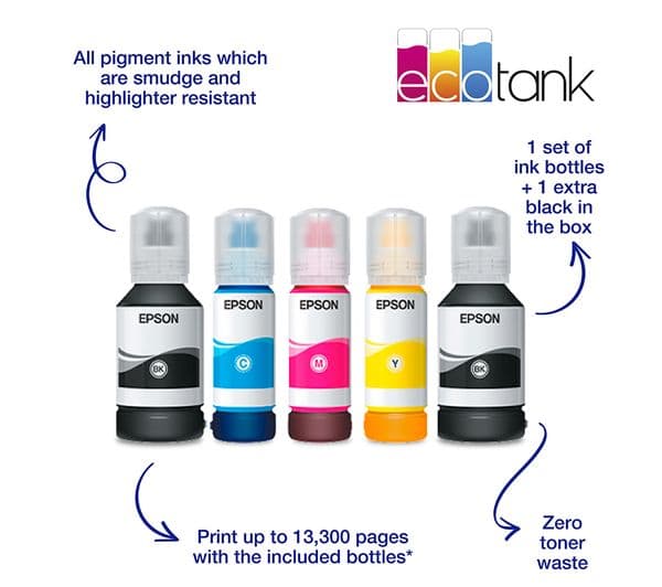 Epson EcoTank ET-5150 All-in-One Wireless Inkjet Printer White - Image 3