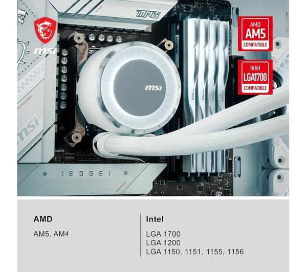 MSI MAG CORELIQUID E240 CPU Cooler White - Image 4
