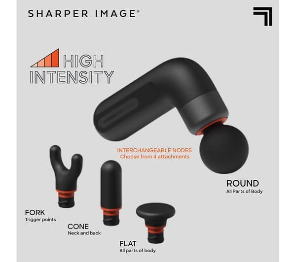 SHARPER IMAGE Power Percussion Move Edge Portable Lite Massage Gun - Black - Image 3
