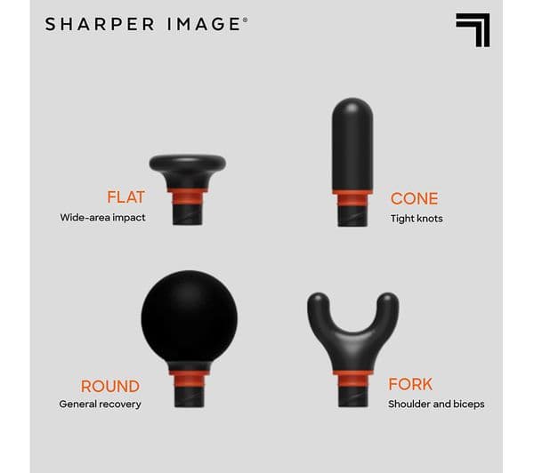 SHARPER IMAGE Power Percussion Move Edge Portable Lite Massage Gun - Black - Image 4