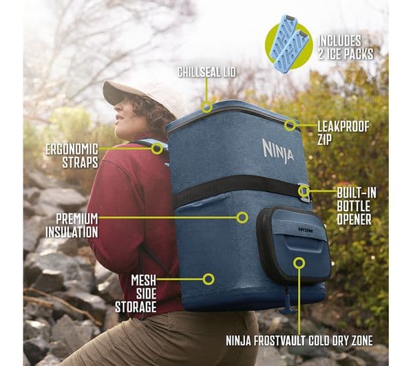 Ninja FF136EUUKNV FrostVault Go 23L Backpack Soft Cooler - Lakeshore Blue - Image 6