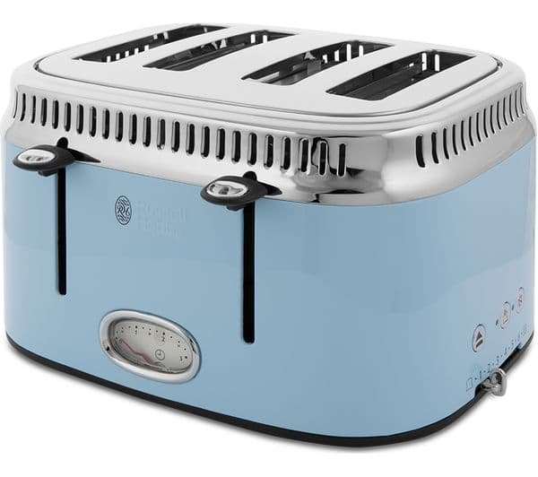RUSSELL HOBBS Retro 21693 4-Slice Toaster - Blue - Image 3