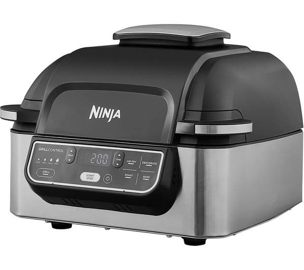 Ninja Foodi AG301UK 5-in-1 Health Grill & Air Fryer - Black & Brushed Steel - Image 1