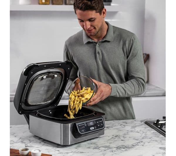Ninja Foodi AG301UK 5-in-1 Health Grill & Air Fryer - Black & Brushed Steel - Image 3