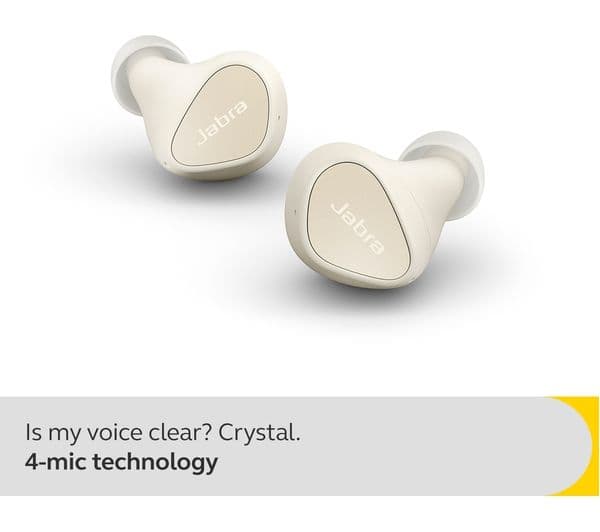 JABRA Elite 4 Wireless Bluetooth Noise-Cancelling Earbuds - Light Beige - Image 9