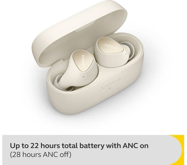 JABRA Elite 4 Wireless Bluetooth Noise-Cancelling Earbuds - Light Beige - Image 10