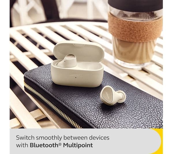 JABRA Elite 4 Wireless Bluetooth Noise-Cancelling Earbuds - Light Beige - Image 8