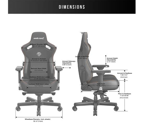 ANDASEAT Kaiser 3 Series Premium Gaming Chair - XL, Elegant Black - Image 8