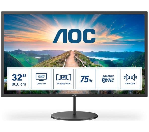AOC Q32V4 32" QHD Monitor Black - Image 1