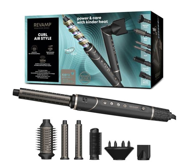 REVAMP Curl Air Style 7-in-1 Ionic Air Styler - Black - Image 1