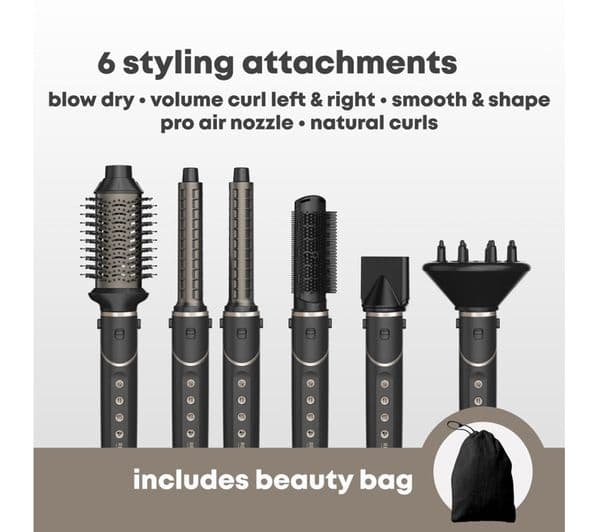 REVAMP Curl Air Style 7-in-1 Ionic Air Styler - Black - Image 8