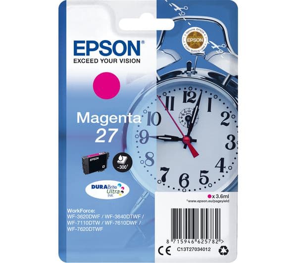 EPSON Alarm Clock 27 Magenta Ink Cartridge - Image 1