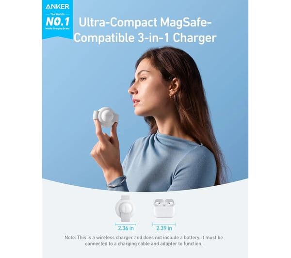 Anker MagGo 3-in-1 Qi2 Charging Pad White - Image 2