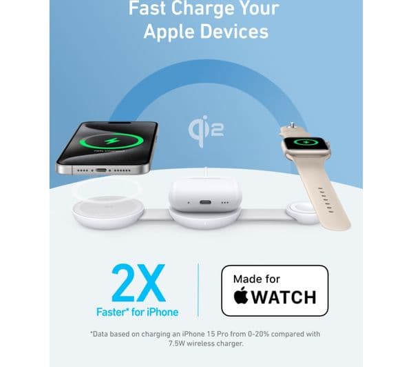 Anker MagGo 3-in-1 Qi2 Charging Pad White - Image 9