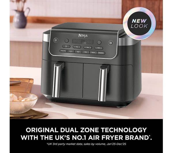 Ninja 6-in-1 DualZone DZ801UK 7.6L Air Fryer - Grey - Image 2