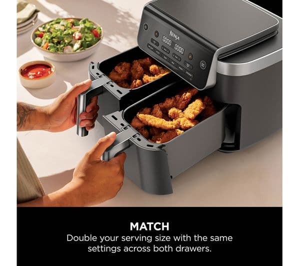Ninja 6-in-1 DualZone DZ801UK 7.6L Air Fryer - Grey - Image 3