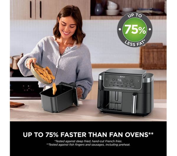 Ninja 6-in-1 DualZone DZ801UK 7.6L Air Fryer - Grey - Image 6