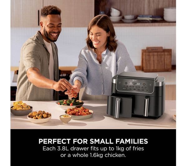 Ninja 6-in-1 DualZone DZ801UK 7.6L Air Fryer - Grey - Image 7
