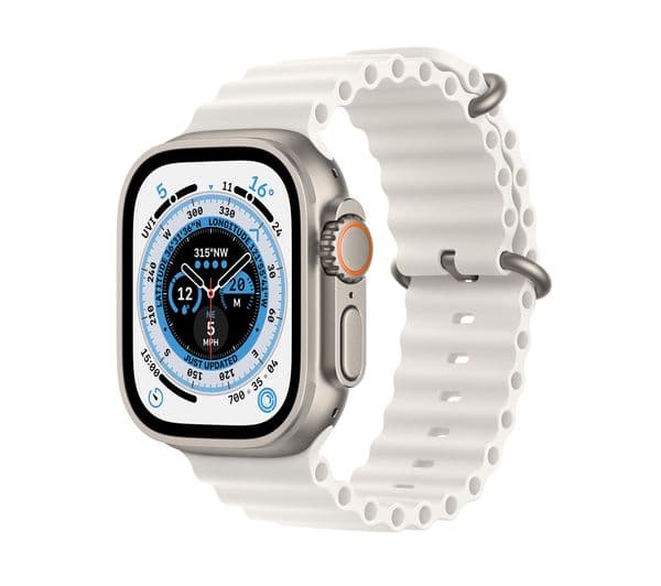 APPLE Watch Ultra Cellular  Ocean Band, 49 mm - Titanium White  - Image 1