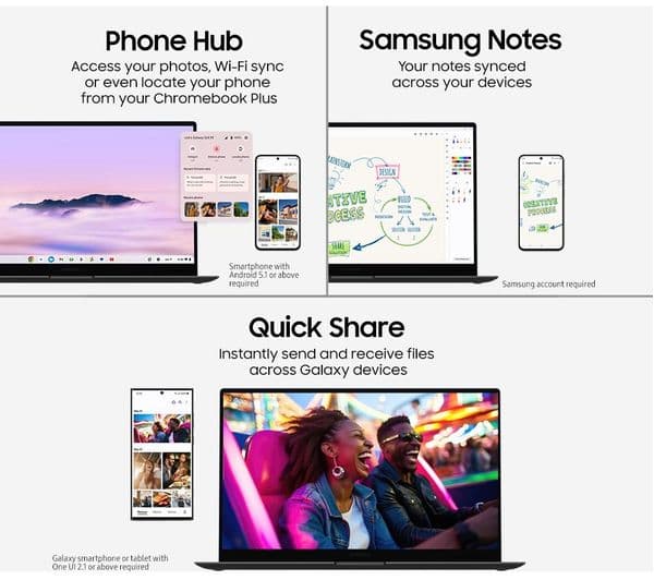 Samsung Galaxy 15.6" Chromebook Plus - Intel® Core™ 3, 256 GB UFS, Neptune Blue - Image 8