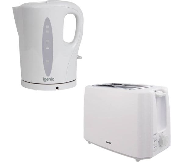 IGENIX IGPK28 2-Slice Toaster & Kettle Bundle - White - Image 1