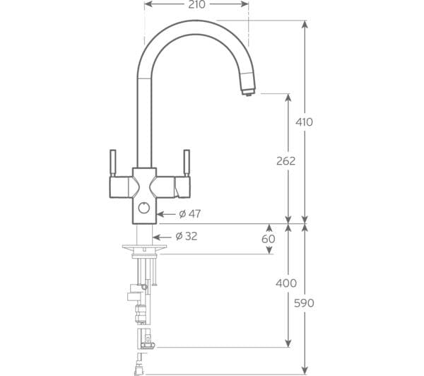 INSINKERATOR 3-in-1 J Shape Steaming Hot Water Tap - Black Velvet - Image 4