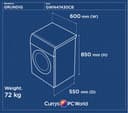 GRUNDIG GWN47430CB Washing Machine - Black thumbnail 6