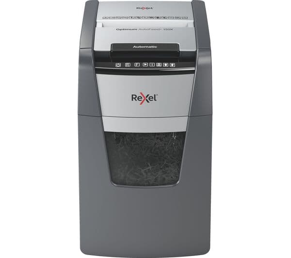 REXEL Optimum AutoFeed+ 150X Cross Cut Paper Shredder - Image 2
