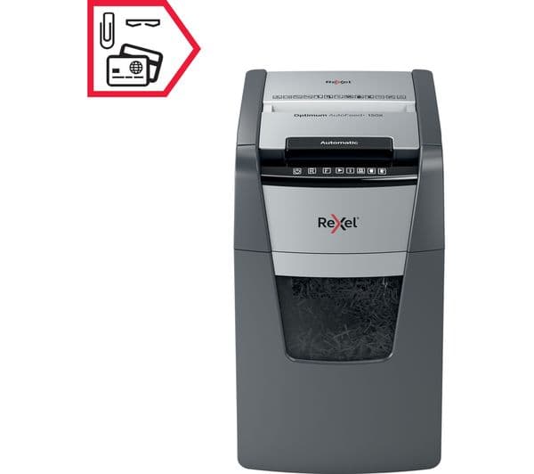 REXEL Optimum AutoFeed+ 150X Cross Cut Paper Shredder - Image 6