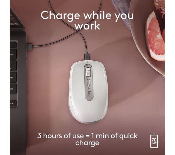 LOGITECH MX Anywhere 3S for Mac Wireless Darkfield Mouse - Pale Grey - Image 5