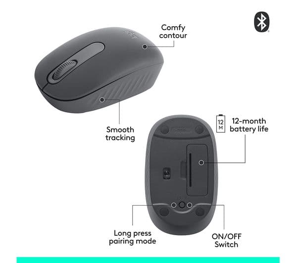 Logitech M196 Wireless Mouse - Graphite - Image 7