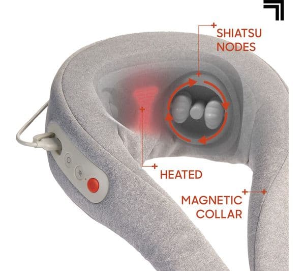 SHARPER IMAGE Realtouch Shiatsu Neck Massager - Grey - Image 4