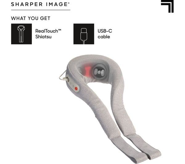 SHARPER IMAGE Realtouch Shiatsu Neck Massager - Grey - Image 5