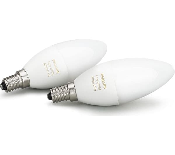 PHILIPS HUE Hue White Ambiance Wireless Bulb Twin Pack - E14 - Image 3