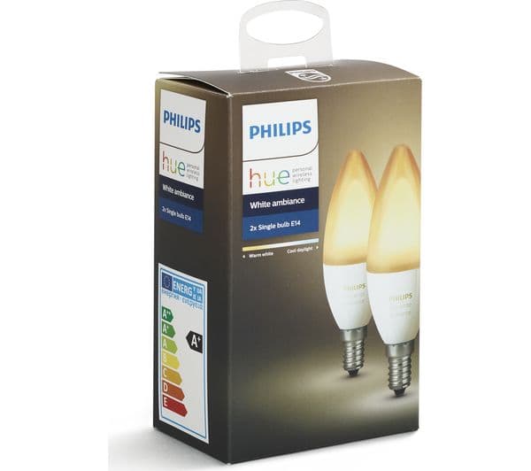 PHILIPS HUE Hue White Ambiance Wireless Bulb Twin Pack - E14 - Image 4