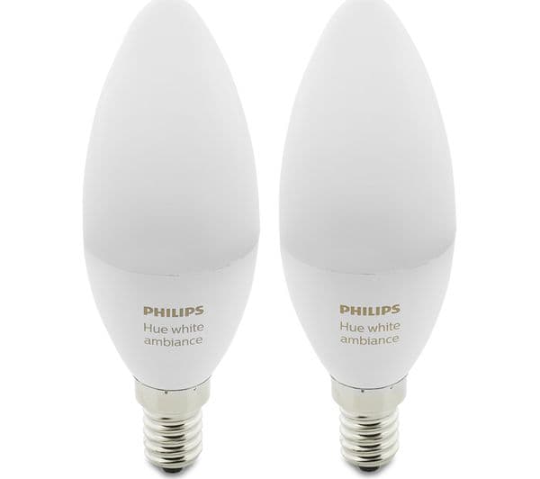 PHILIPS HUE Hue White Ambiance Wireless Bulb Twin Pack - E14 - Image 9
