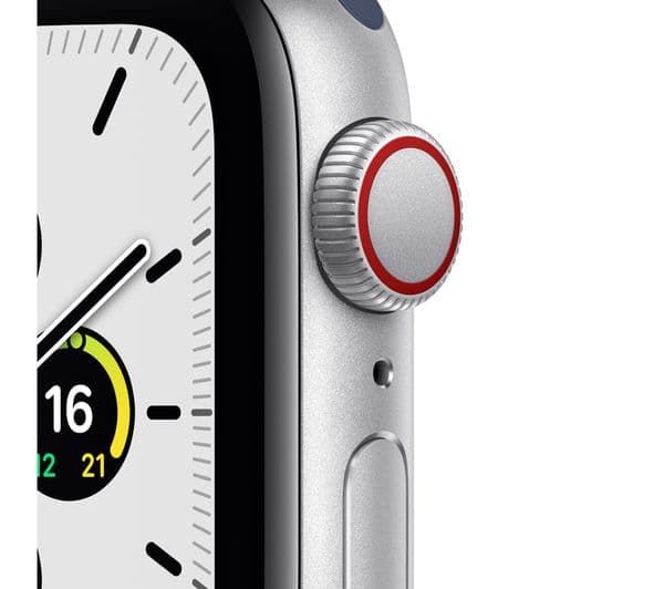 APPLE Watch SE Cellular - Silver Aluminium with Abyss Blue & Moss Green Sports Loop, 40 mm - Image 2