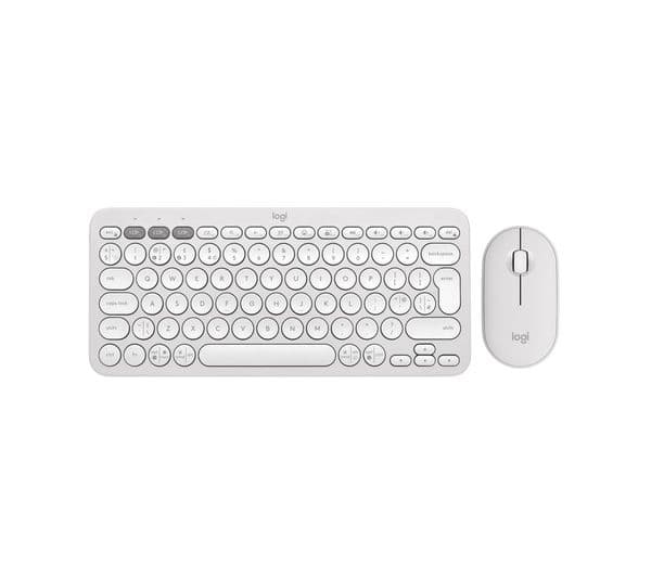 Logitech Pebble 2 MK380 Wireless Keyboard Mouse Set White - Image 1
