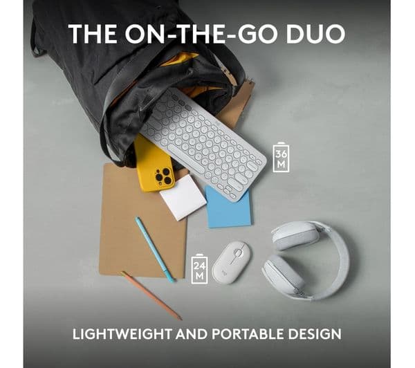 Logitech Pebble 2 MK380 Wireless Keyboard Mouse Set White - Image 9