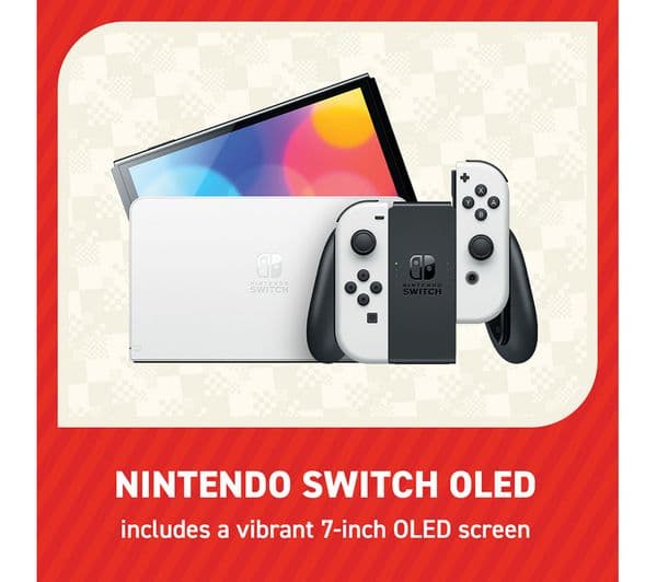 Nintendo Switch OLED White & Super Mario Bros. Wonder Bundle with Nintendo Switch Online 12 Month Membership - Image 3