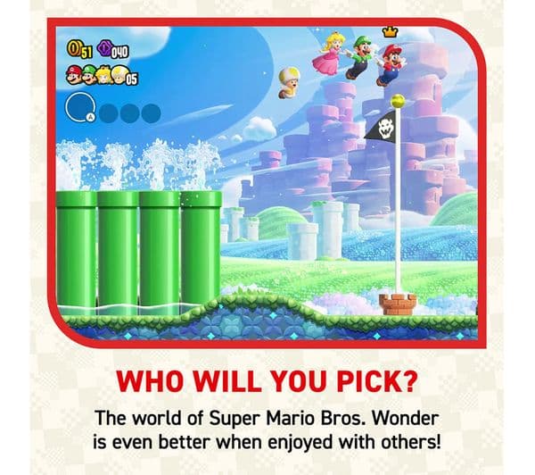Nintendo Switch OLED White & Super Mario Bros. Wonder Bundle with Nintendo Switch Online 12 Month Membership - Image 7