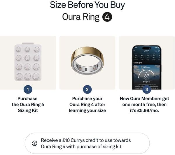 Oura Ring 4 Smart Ring Size 8 Gold - Image 3